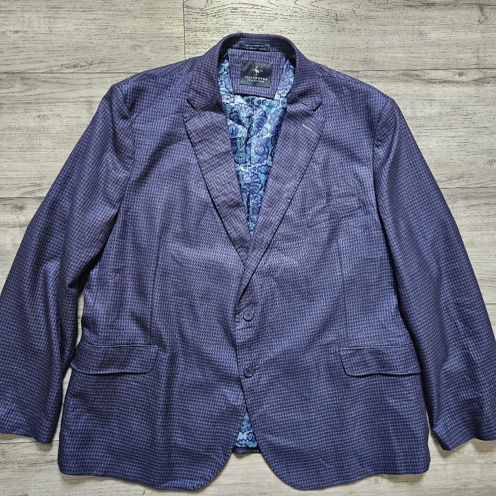 Tailorbyrd Mens Blue check Blazer size 50R Sportcoat